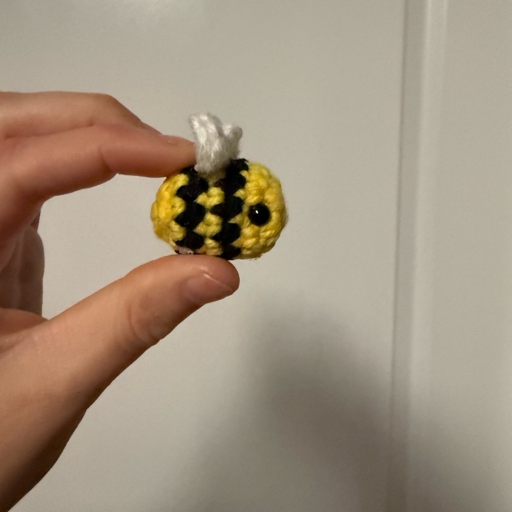 Handcrafted Yellow and Black Crochet Key Holder